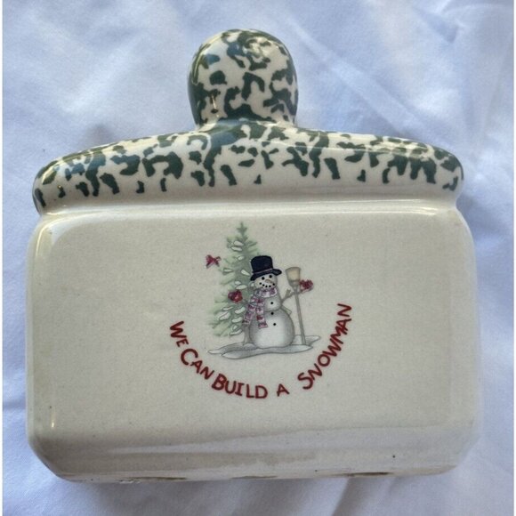 Stoneware We Can Build  Snowman Napkin Holder Christmas Replacement Dining - Picture 1 of 3